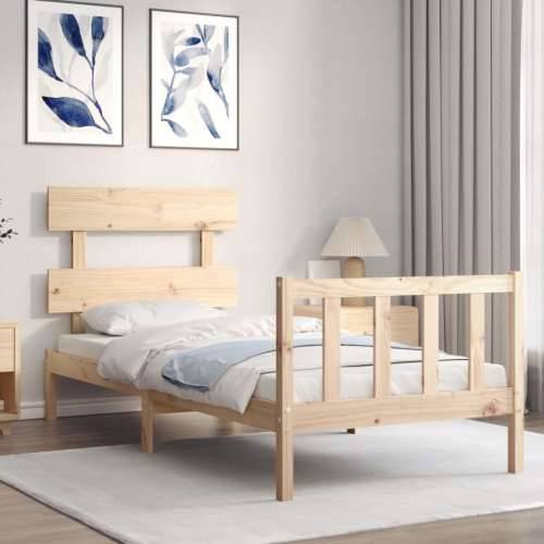 Okvir kreveta bez madraca 90 x 200 cm od masivne borovine - Prirodna 90 x 200 cm s uzglavljem i podnožjem Cijena