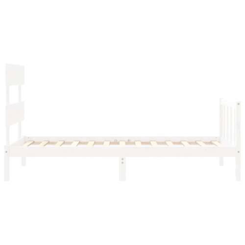 Okvir kreveta bez madraca bijeli 100x200 cm konstruirano drvo - Bijela 100 x 200 cm s uzglavljem i podnožjem Cijena