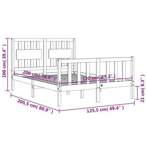 Okvir kreveta bez madraca 120 x 200 cm od masivne borovine - Prirodna 120 x 200 cm Cijena