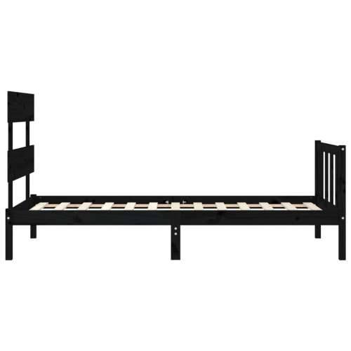 Okvir za krevet s uzglavljem crna 100x200 cm od masivnog drva - Crna 100 x 200 cm s uzglavljem i podnožjem Cijena