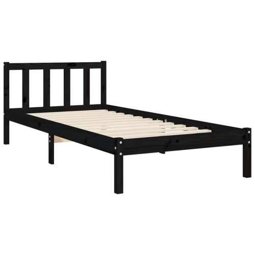 Okvir za krevet s uzglavljem crna 100x200 cm od masivnog drva - Crna 100 x 200 cm s uzglavljem i podnožjem Cijena