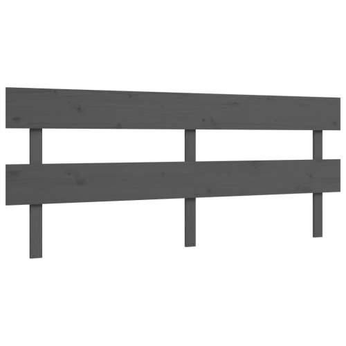 Okvir za krevet s uzglavljem sivi 200 x 200 cm od masivnog drva - Siva 200 x 200 cm s uzglavljem i podnožjem Cijena