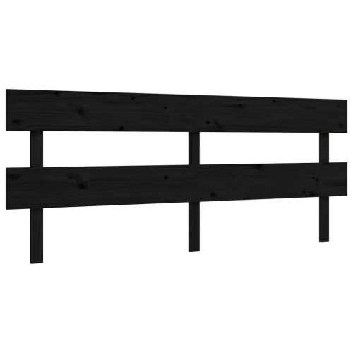 Okvir za krevet s uzglavljem crni 200 x 200 cm od masivnog drva - Crna 200 x 200 cm s uzglavljem i podnožjem Cijena