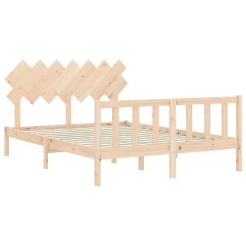 Okvir kreveta s uzglavljem 140 x 190 cm od masivnog drva Cijena