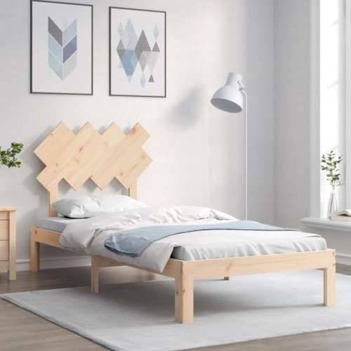 Okvir kreveta s uzglavljem za jednu osobu od masivnog drva - Prirodna 90 x 190 cm Cijena