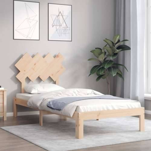 Okvir kreveta s uzglavljem za jednu osobu od masivnog drva - Prirodna 90 x 190 cm Cijena