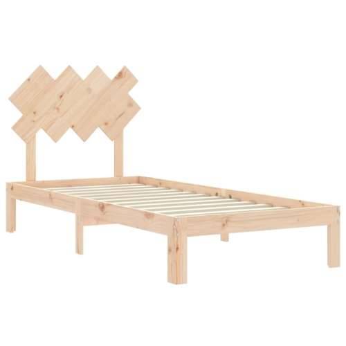 Okvir kreveta s uzglavljem za jednu osobu od masivnog drva - Prirodna 90 x 190 cm Cijena