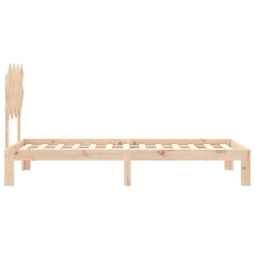 Okvir kreveta s uzglavljem za jednu osobu od masivnog drva - Prirodna 90 x 190 cm Cijena