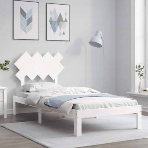 Okvir kreveta s uzglavljem bijeli za jednu osobu masivno drvo - Bijela 90 x 190 cm Cijena