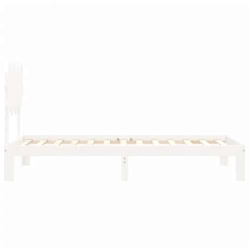 Okvir kreveta s uzglavljem bijeli za jednu osobu masivno drvo - Bijela 90 x 190 cm Cijena