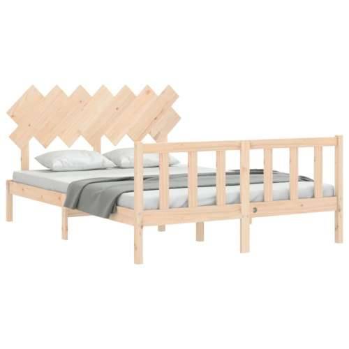 Okvir za krevet s uzglavljem 140x200 cm od masivnog drva Cijena