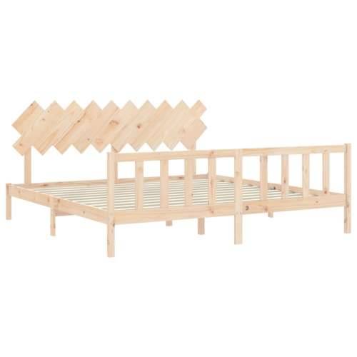 Okvir kreveta s uzglavljem 200 x 200 cm od masivnog drva Cijena