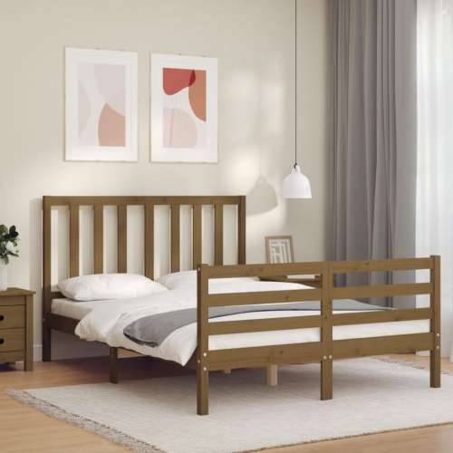 Okvir kreveta s uzglavljem boja meda 4FT bračni masivno drvo Cijena