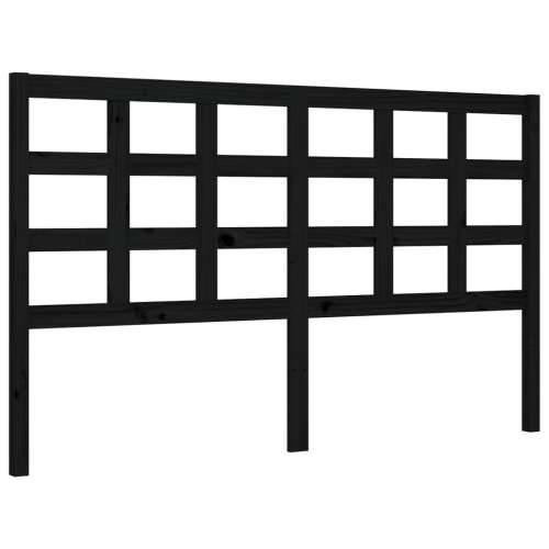 Okvir kreveta s uzglavljem crni 160 x 200 cm od masivnog drva Cijena
