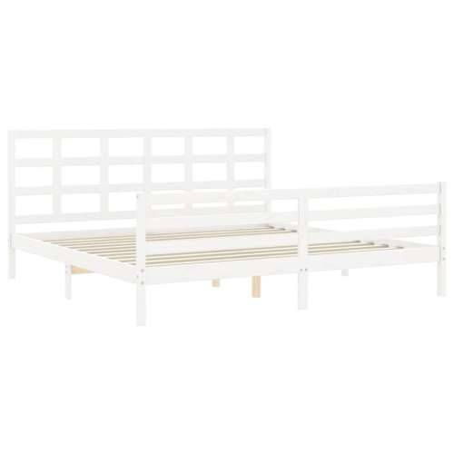 Okvir kreveta s uzglavljem bijeli bračni od masivnog drva Cijena