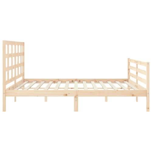 Okvir kreveta s uzglavljem 200 x 200 cm od masivnog drva Cijena