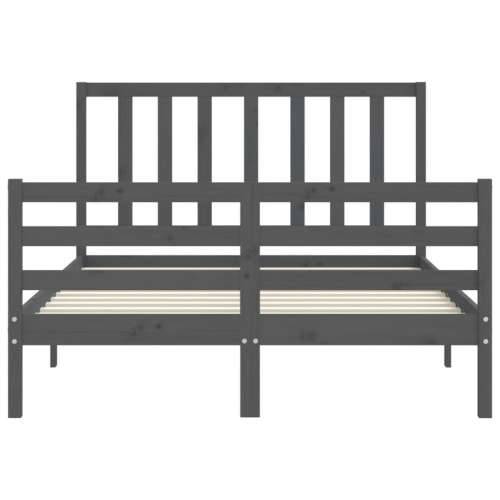 Okvir za krevet s uzglavljem sivi 140x200cm od masivnog drva Cijena