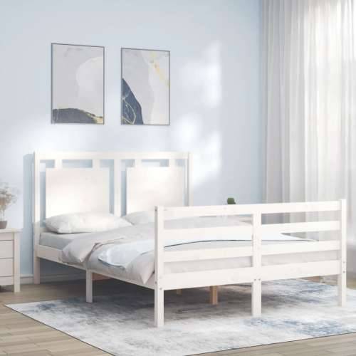 Okvir kreveta s uzglavljem bijeli mali bračni masivno drvo - Bijela 120 x 190 cm Cijena