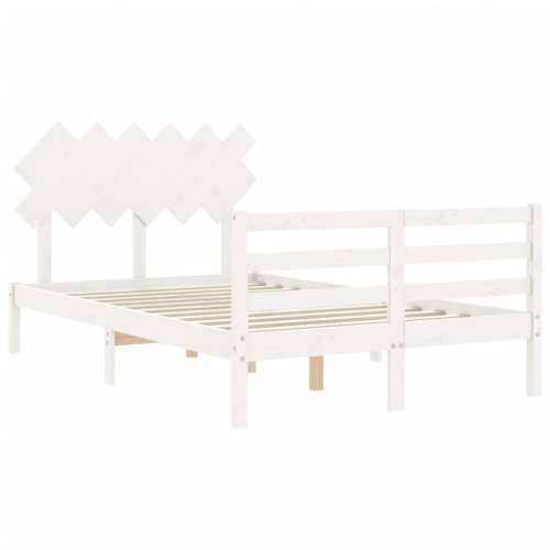 Okvir kreveta s uzglavljem bijeli 4FT6 bračni od masivnog drva Cijena