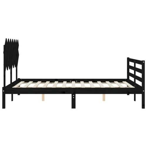 Okvir kreveta s uzglavljem sivi 140 x 190 cm od masivnog drva Cijena