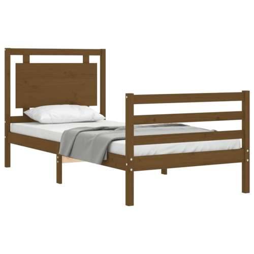 Okvir kreveta s uzglavljem boja meda 90x200 cm od masivnog drva Cijena