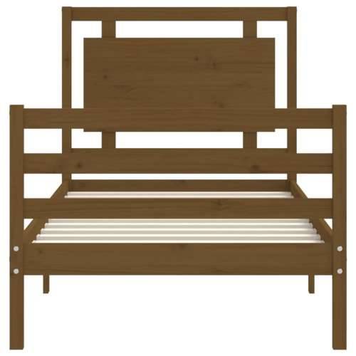 Okvir kreveta s uzglavljem boja meda 90x200 cm od masivnog drva Cijena