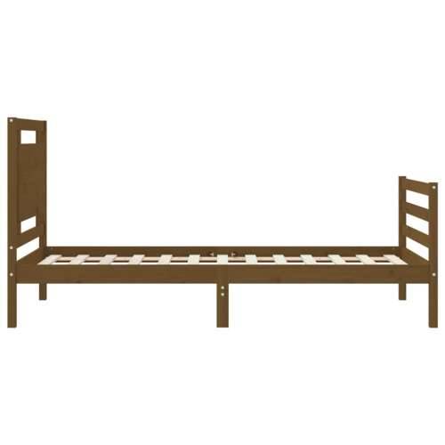 Okvir kreveta s uzglavljem boja meda 90x200 cm od masivnog drva Cijena