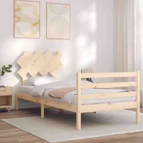 Okvir kreveta s uzglavljem 90 x 200 cm od masivnog drva Cijena
