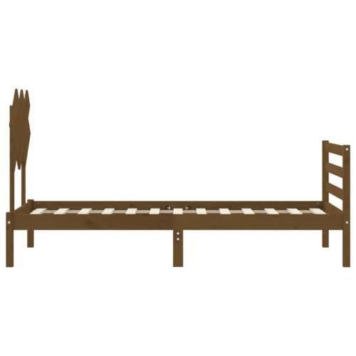 Okvir kreveta s uzglavljem boja meda 90x200 cm od masivnog drva Cijena