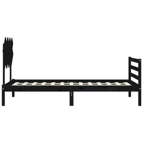 Okvir za krevet s uzglavljem crna 100x200 cm od masivnog drva Cijena