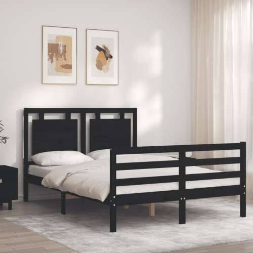 Okvir za krevet s uzglavljem crna 120x200cm od masivnog drva Cijena