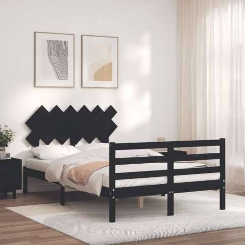 Okvir za krevet s uzglavljem crna 120x200cm od masivnog drva