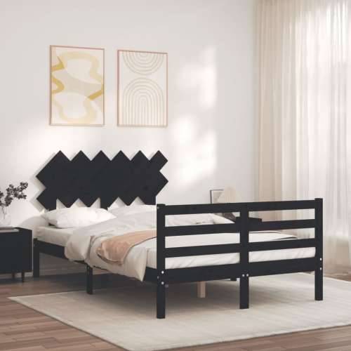 Okvir za krevet s uzglavljem crna 120x200cm od masivnog drva Cijena