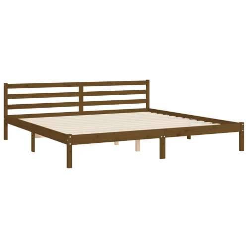 Okvir kreveta s uzglavljem boja meda 200x200cm od masivnog drva Cijena