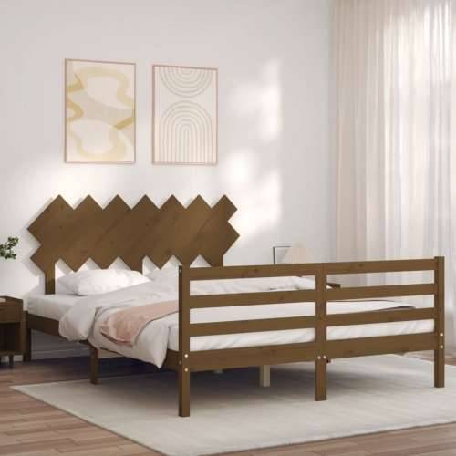 Okvir kreveta s uzglavljem boja meda 140 x 200 cm masivno drvo Cijena