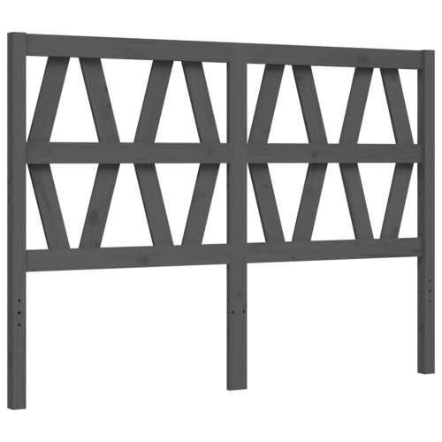 Okvir kreveta s uzglavljem sivi 140 x 190 cm od masivnog drva Cijena