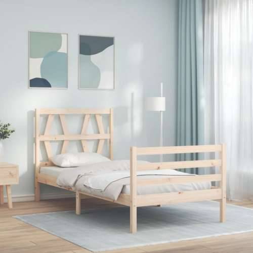 Okvir kreveta s uzglavljem 90 x 200 cm od masivnog drva - Prirodna 90 x 200 cm Cijena