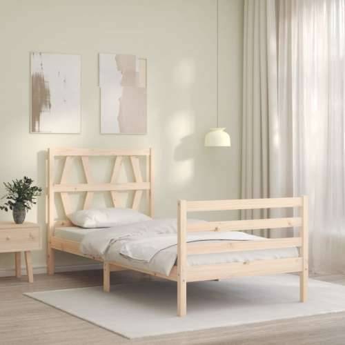 Okvir kreveta s uzglavljem 90 x 200 cm od masivnog drva - Prirodna 90 x 200 cm Cijena