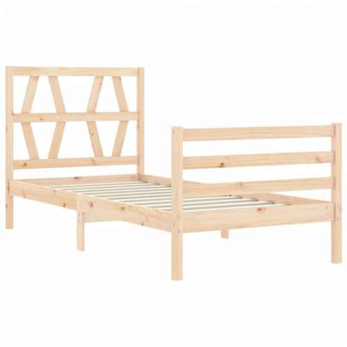 Okvir kreveta s uzglavljem 90 x 200 cm od masivnog drva - Prirodna 90 x 200 cm Cijena