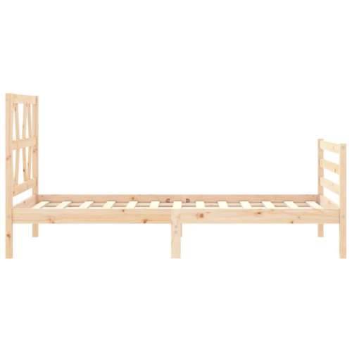 Okvir kreveta s uzglavljem 90 x 200 cm od masivnog drva - Prirodna 90 x 200 cm Cijena