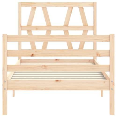 Okvir kreveta s uzglavljem 90 x 200 cm od masivnog drva - Prirodna 90 x 200 cm Cijena