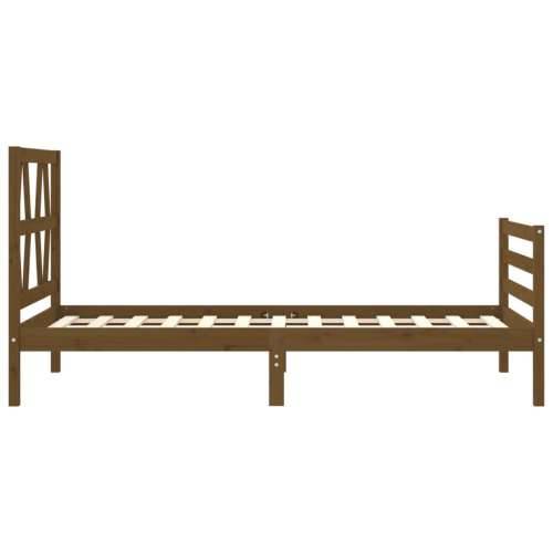 Okvir kreveta s uzglavljem boja meda 90x200 cm od masivnog drva Cijena