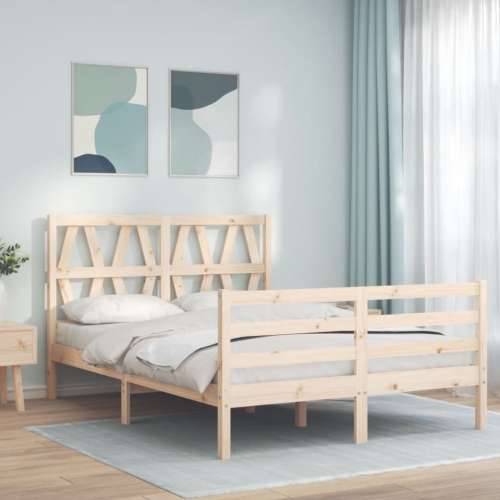 Okvir za krevet s uzglavljem 140x200 cm od masivnog drva - Prirodna 140 x 200 cm Cijena
