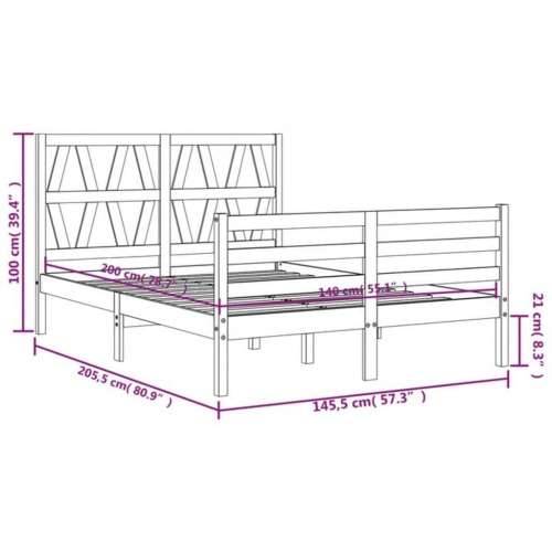 Okvir za krevet s uzglavljem 140x200 cm od masivnog drva - Prirodna 140 x 200 cm Cijena