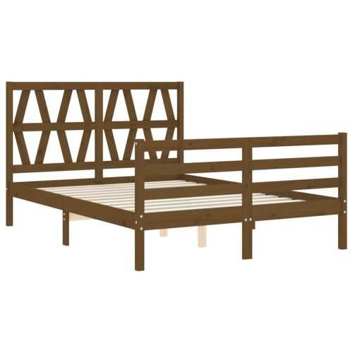 Okvir kreveta s uzglavljem boja meda 140 x 200 cm masivno drvo Cijena