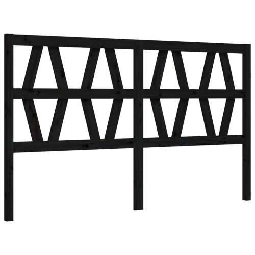Okvir kreveta s uzglavljem crni 160 x 200 cm od masivnog drva Cijena