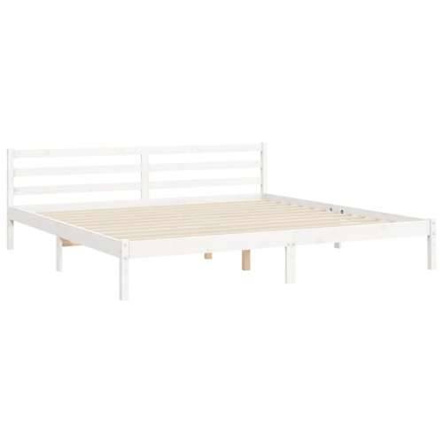 Okvir za krevet s uzglavljem bijeli 200x200 cm od masivnog drva - Bijela 200 x 200 cm Cijena