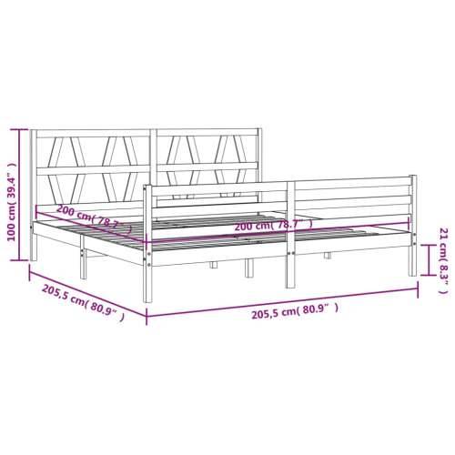 Okvir za krevet s uzglavljem bijeli 200x200 cm od masivnog drva - Bijela 200 x 200 cm Cijena