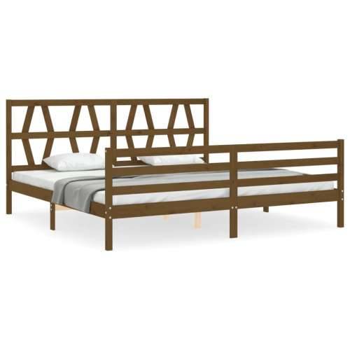 Okvir kreveta s uzglavljem boja meda 200x200cm od masivnog drva - boja meda 200 x 200 cm Cijena