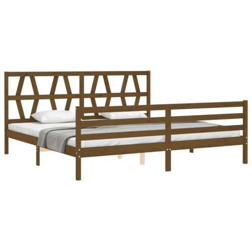 Okvir kreveta s uzglavljem boja meda 200x200cm od masivnog drva - boja meda 200 x 200 cm Cijena